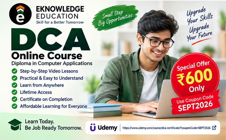 DCA Online Course on Udemy – Only ₹600
